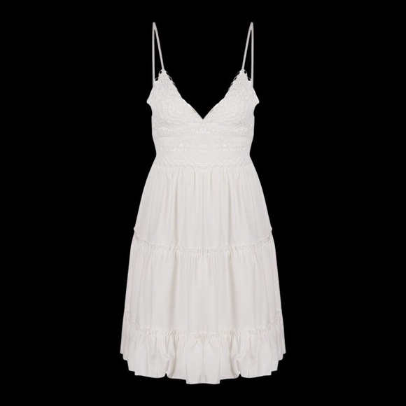 Chic White Backless Lace Dress - Picture 2 of 7
